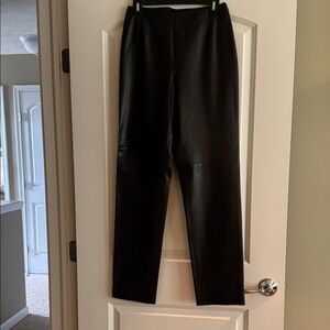 Genuine Leather Dana Buchman Black Straight Leg Pants